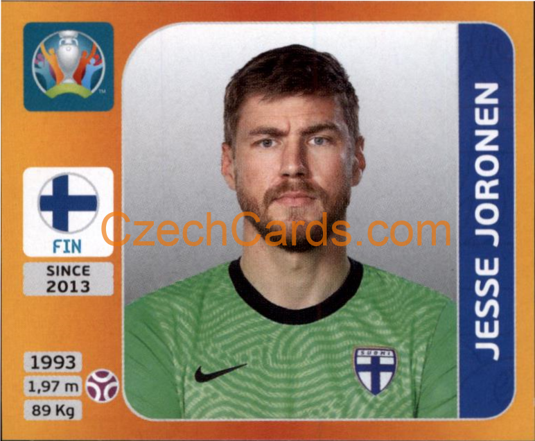 Jesse Joronen 2020 Panini UEFA EURO sticker orange #179
