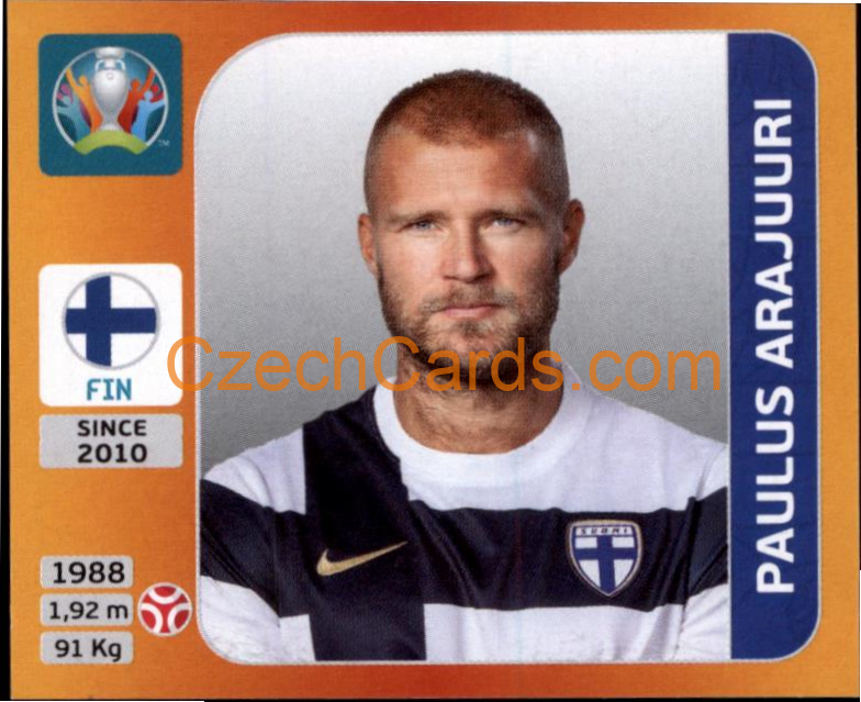 Paulus Arajuuri 2020 Panini UEFA EURO sticker orange #181
