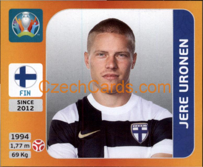 Jere Uronen 2020 Panini UEFA EURO sticker orange #185