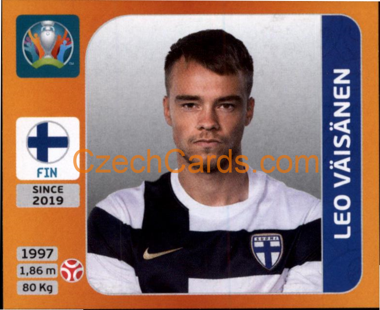 Leo Väisänen 2020 Panini UEFA EURO sticker orange #186