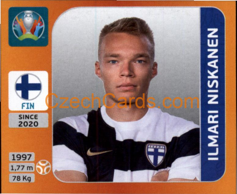 Ilmari Niskanen 2020 Panini UEFA EURO sticker orange #190