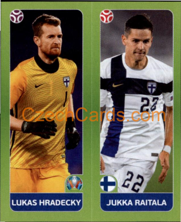 Lukas Hradecky / Jukka Raitala 2020 Panini UEFA EURO sticker orange #198