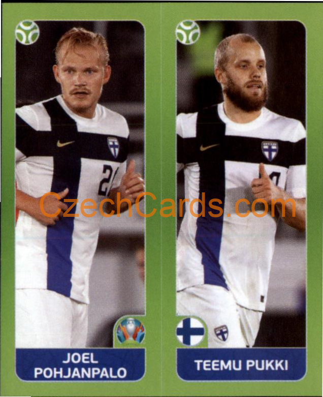 Joel Pohjanpalo / Teemu Pukki 2020 Panini UEFA EURO sticker orange #203