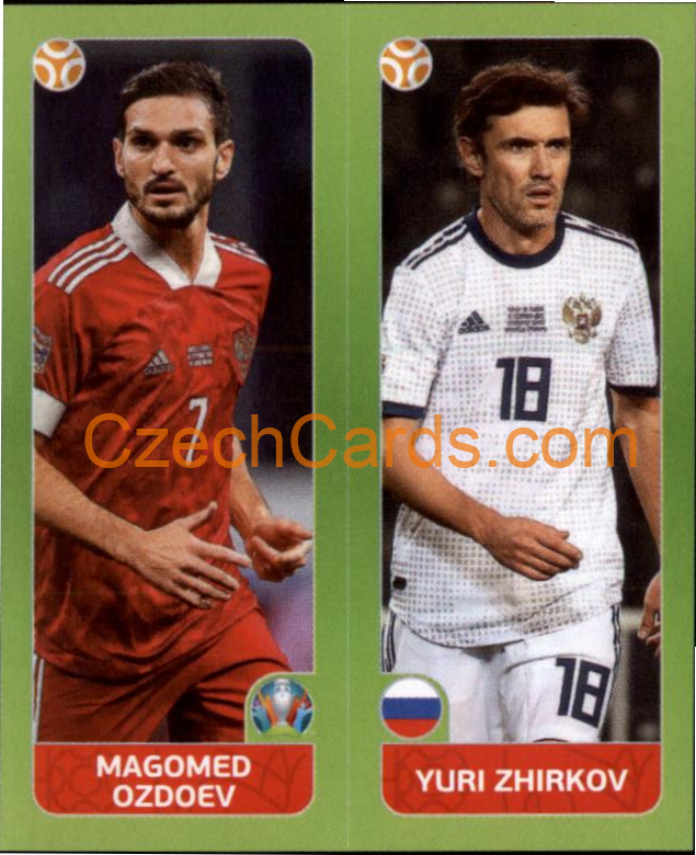Magomed Ozdoev / Yuri Zhirkov 2020 Panini UEFA EURO sticker orange #208