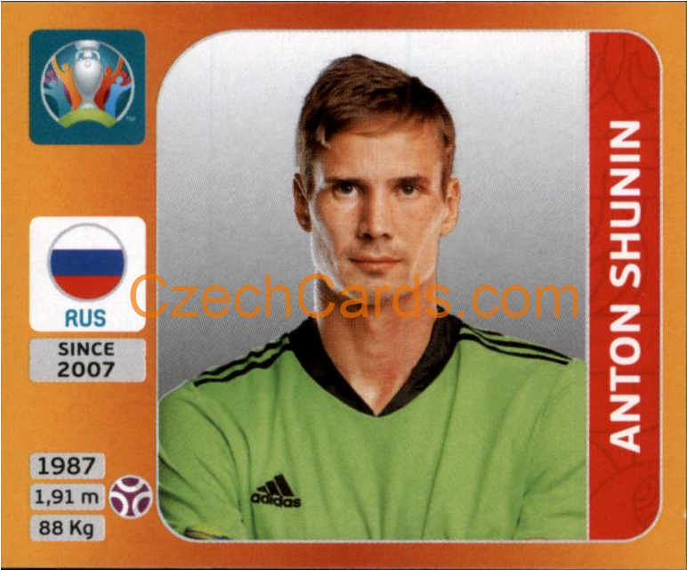 Anton Shunin 2020 Panini UEFA EURO sticker orange #211