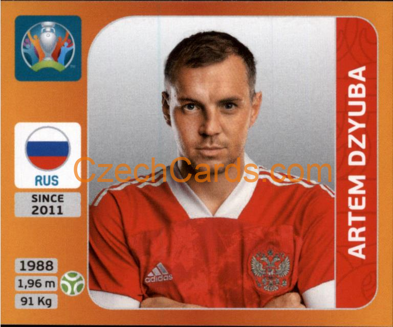 Artem Dzyuba 2020 Panini UEFA EURO sticker orange #230