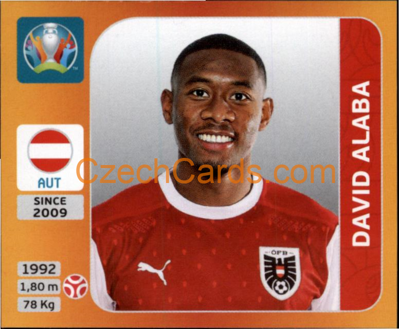 David Alaba 2020 Panini UEFA EURO sticker orange #238