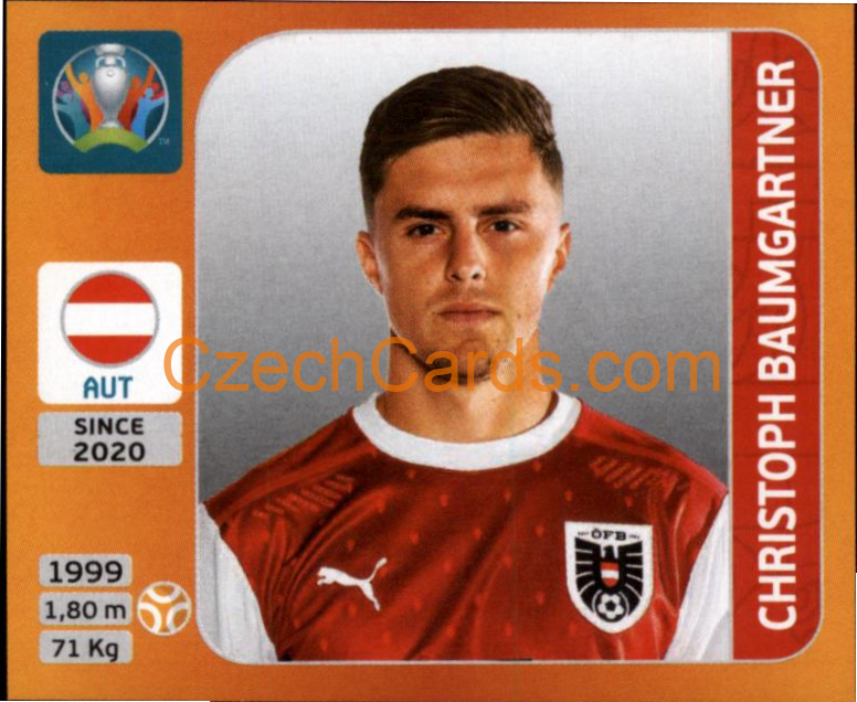 Christoph Baumgartner 2020 Panini UEFA EURO sticker orange #246