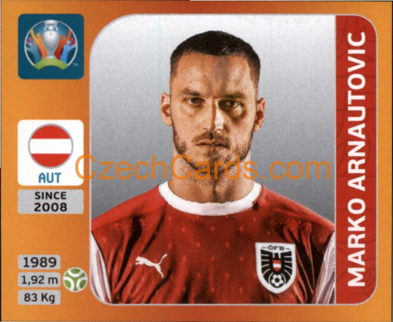 Marko Arnautović 2020 Panini UEFA EURO sticker orange #252
