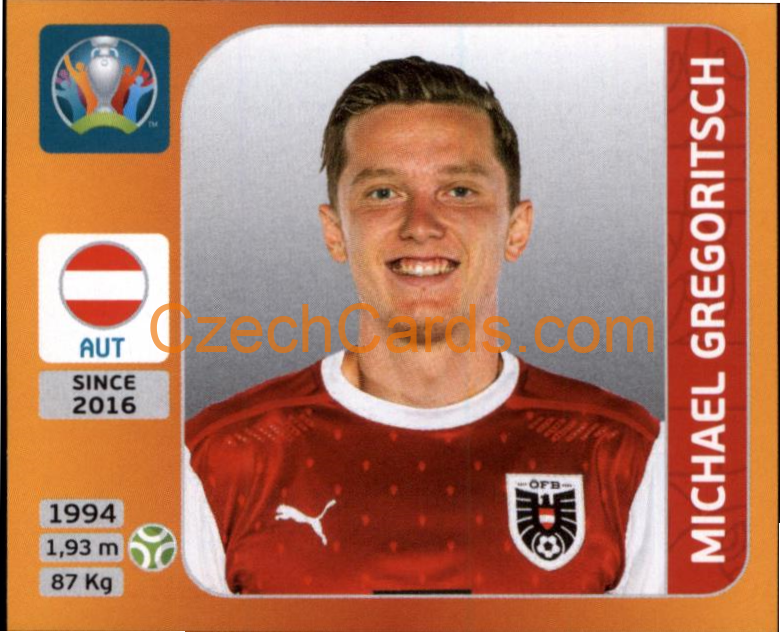 Michael Gregoritsch 2020 Panini UEFA EURO sticker orange #254