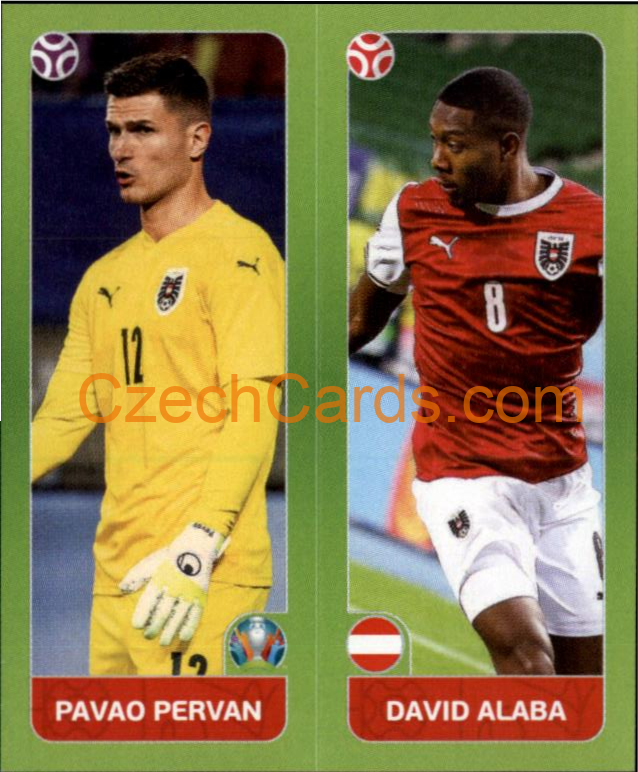 Pavao Pervan / David Alaba 2020 Panini UEFA EURO sticker orange #256