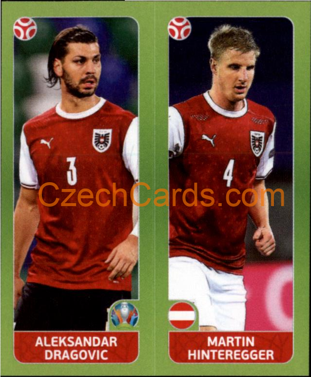 Dragovic / Hinteregger 2020 Panini UEFA EURO sticker orange #257