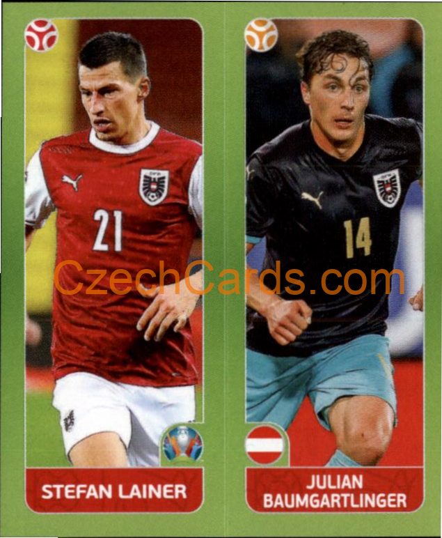 Stefan Lainer / Julian Baumgartlinger 2020 Panini UEFA EURO sticker orange #258