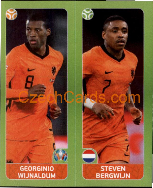 Georginio Wijnaldum / Steven Bergwijn 2020 Panini UEFA EURO sticker orange #266