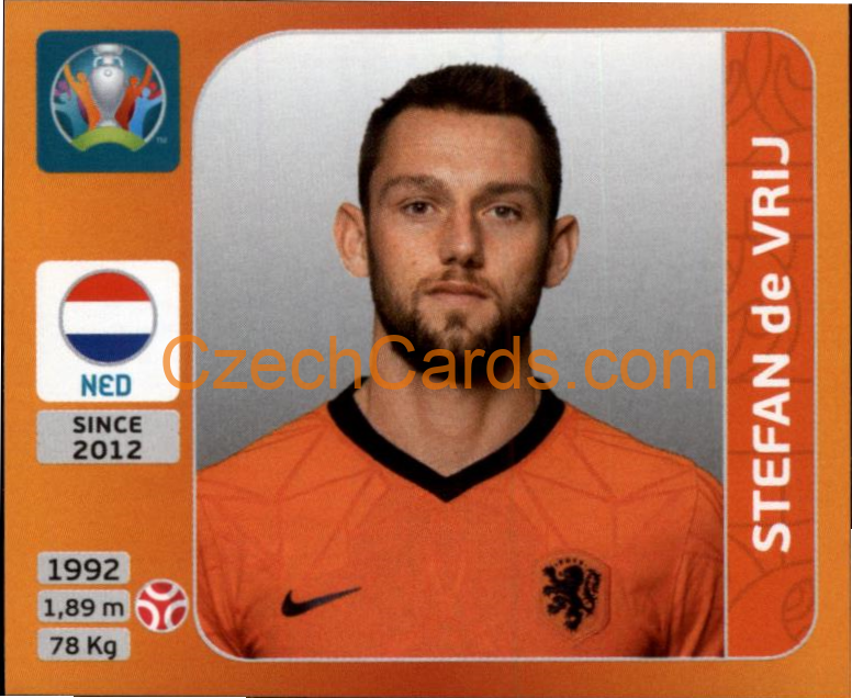 Stefan de Vrij 2020 Panini UEFA EURO sticker orange #274