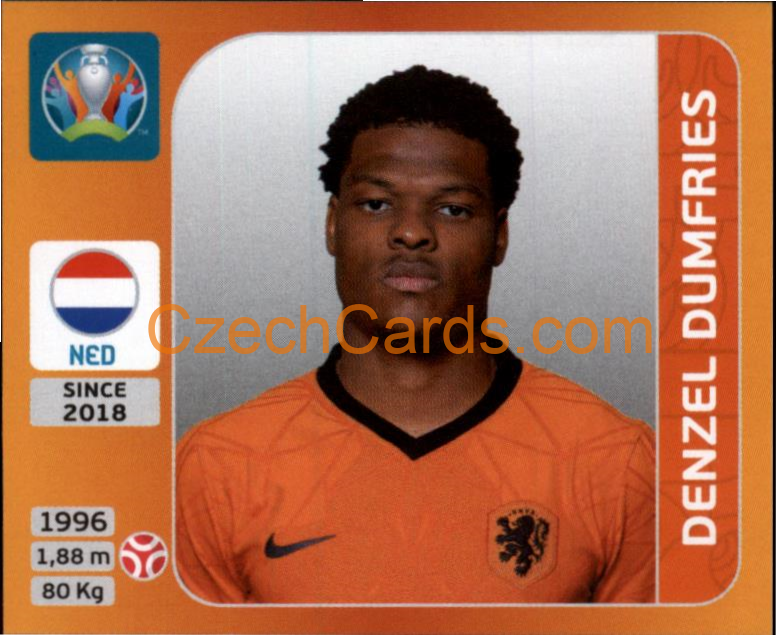 Denzel Dumfries 2020 Panini UEFA EURO sticker orange #275