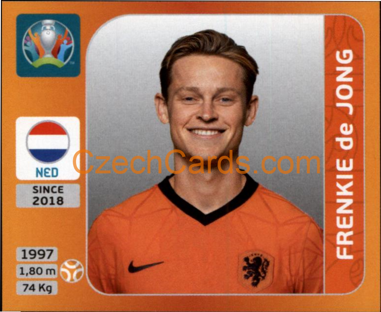 Frenkie de Jong 2020 Panini UEFA EURO sticker orange #280