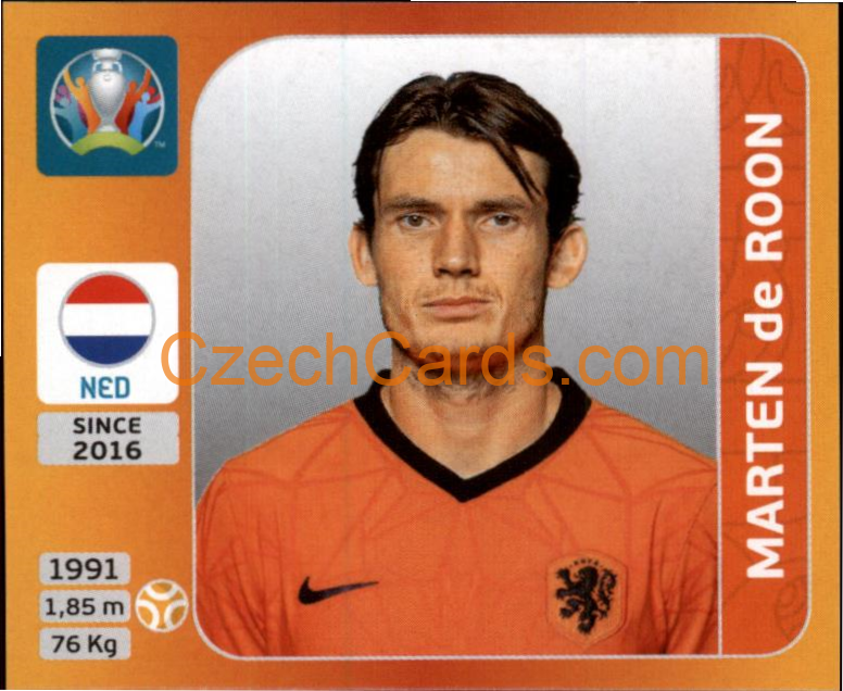 Marten de Roon 2020 Panini UEFA EURO sticker orange #281