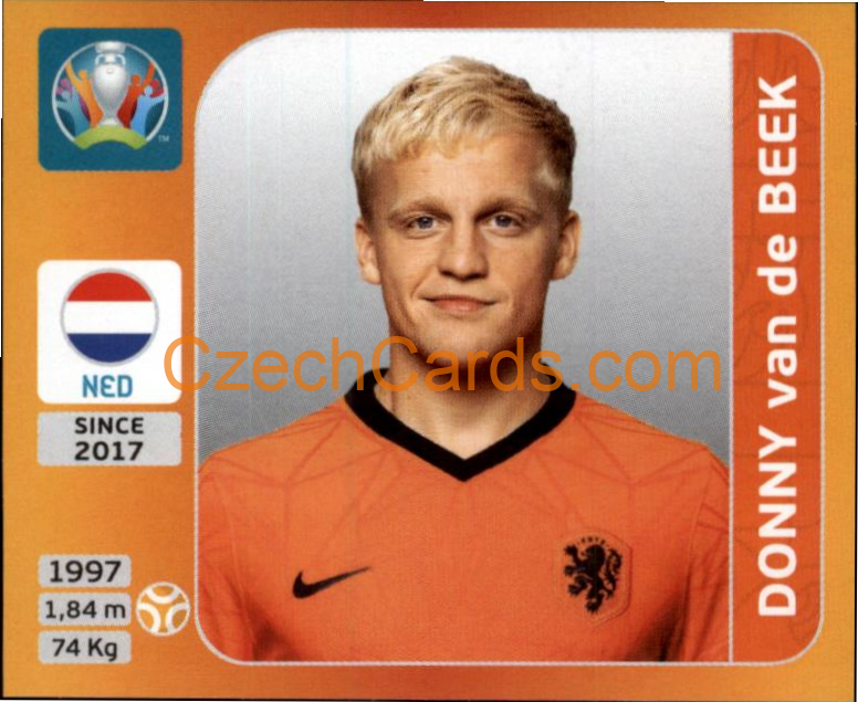 Donny van de Beek 2020 Panini UEFA EURO sticker orange #283
