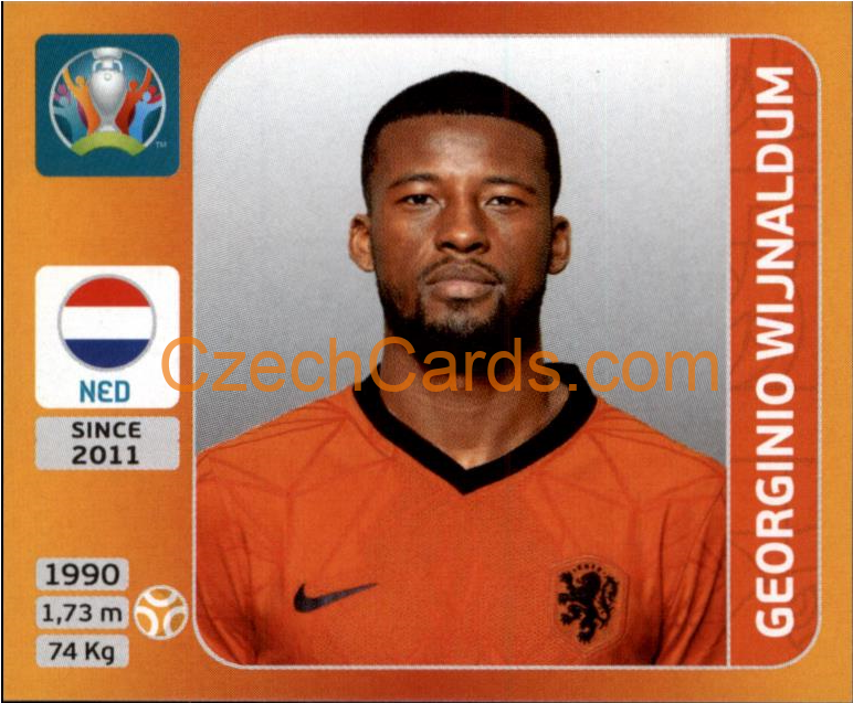 Georginio Wijnaldum 2020 Panini UEFA EURO sticker orange #284