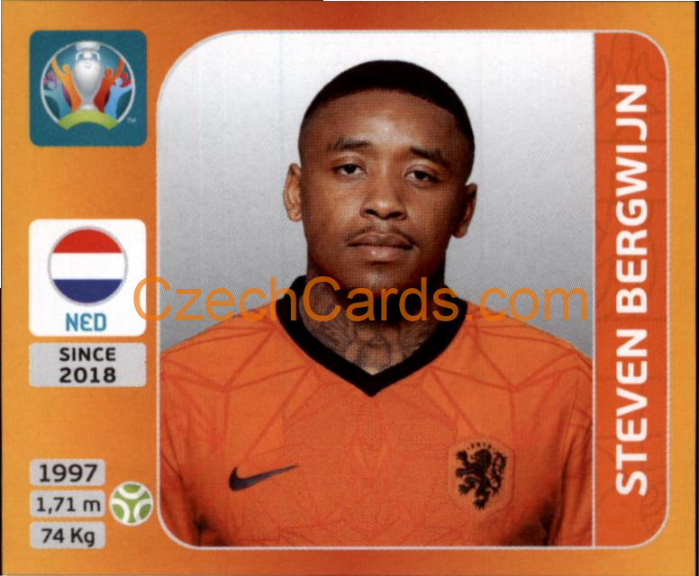 Steven Bergwijn 2020 Panini UEFA EURO sticker orange #286