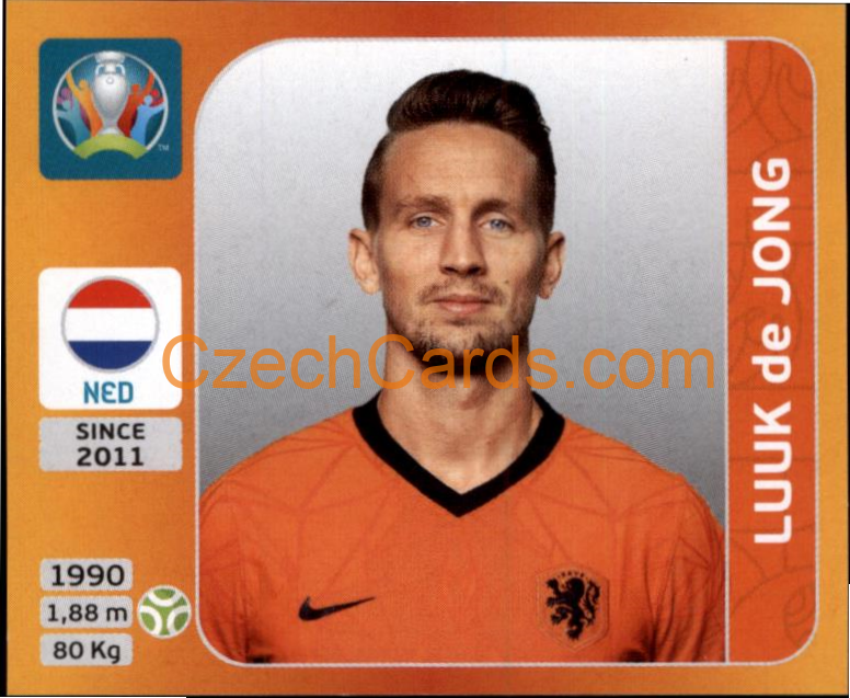 Luuk de Jong 2020 Panini UEFA EURO sticker orange #287
