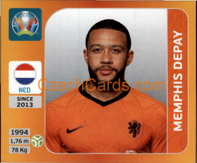 Memphis Depay 2020 Panini UEFA EURO sticker orange #288