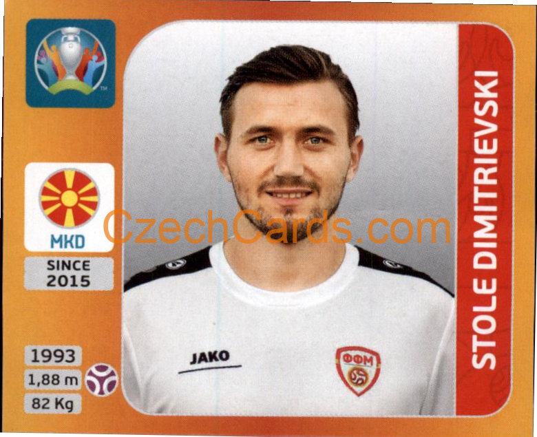 Stole Dimitrievski 2020 Panini UEFA EURO sticker orange #290