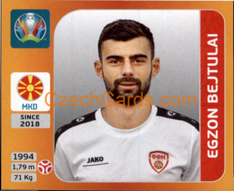 Egzon Bejtulai 2020 Panini UEFA EURO sticker orange #292