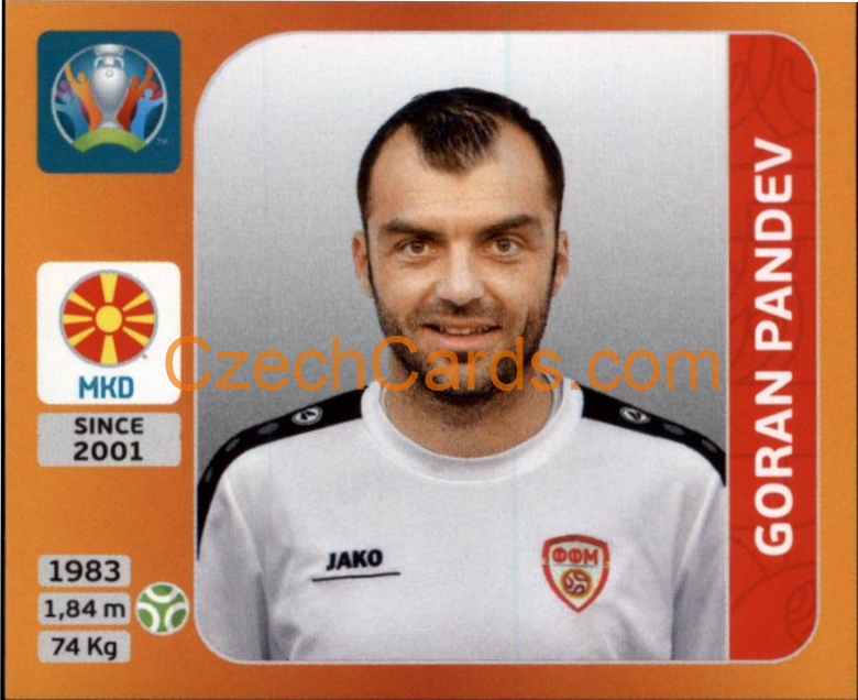 Goran Pandev 2020 Panini UEFA EURO sticker orange #306