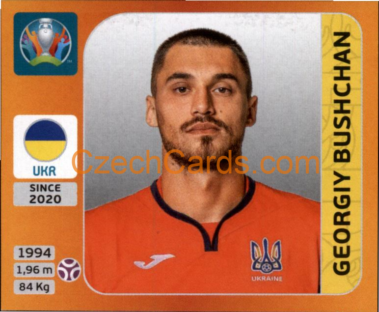 Georgiy Bushchan 2020 Panini UEFA EURO sticker orange #324