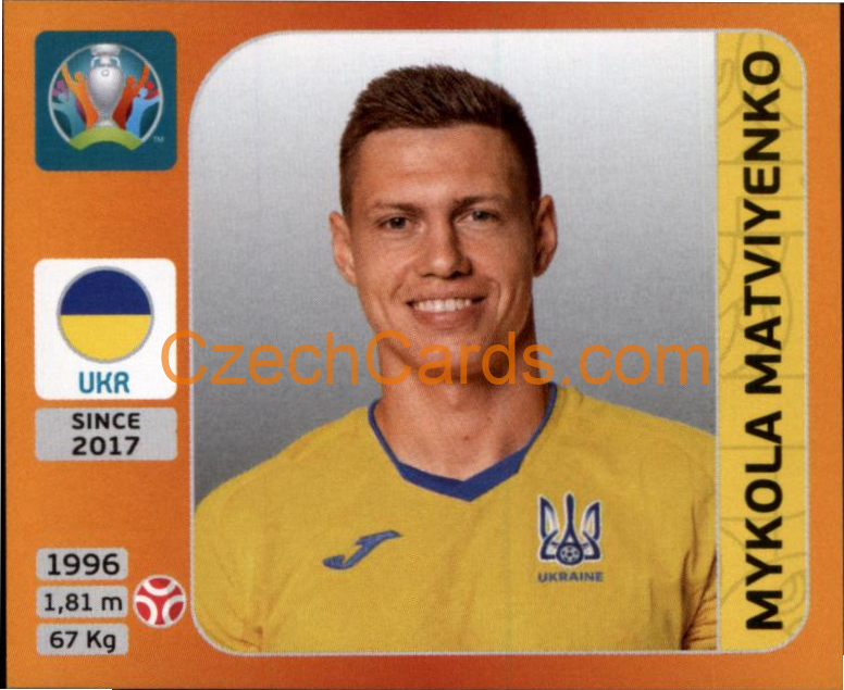 Mykola Matviyenko 2020 Panini UEFA EURO sticker orange #327