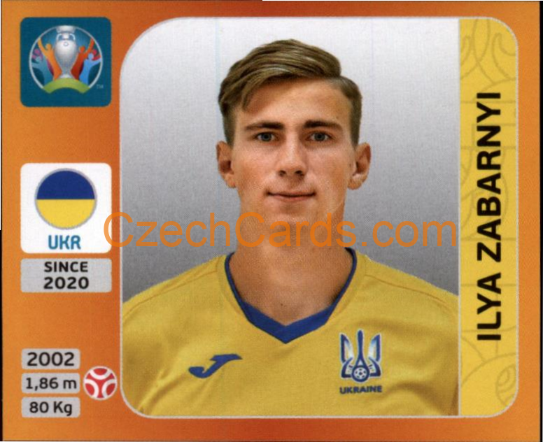 Ilya Zabarnyi 2020 Panini UEFA EURO sticker orange #330