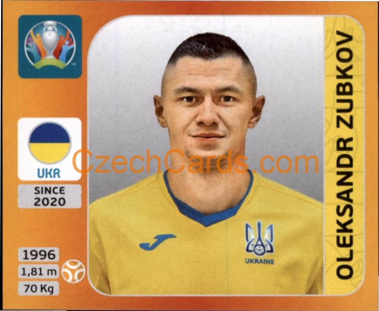 Oleksandr Zubkov 2020 Panini UEFA EURO sticker orange #340