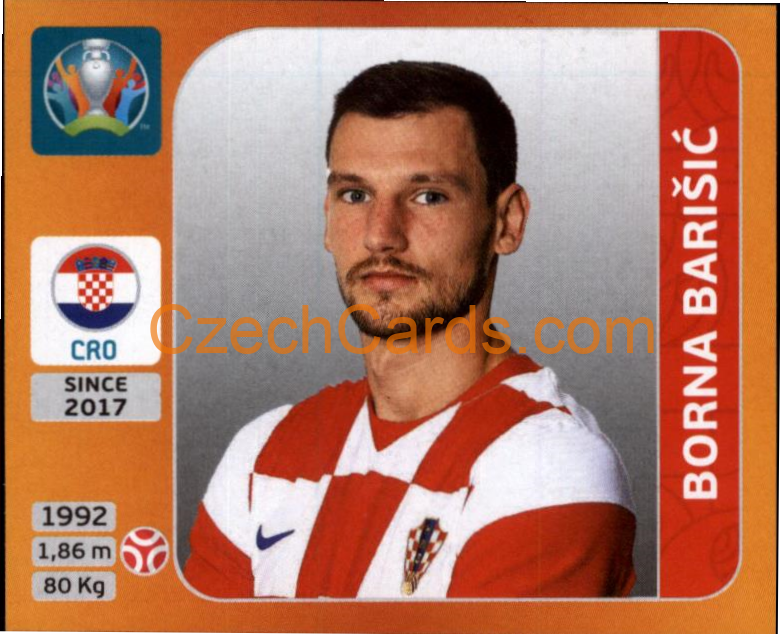 Borna Barišić 2020 Panini UEFA EURO sticker orange #350