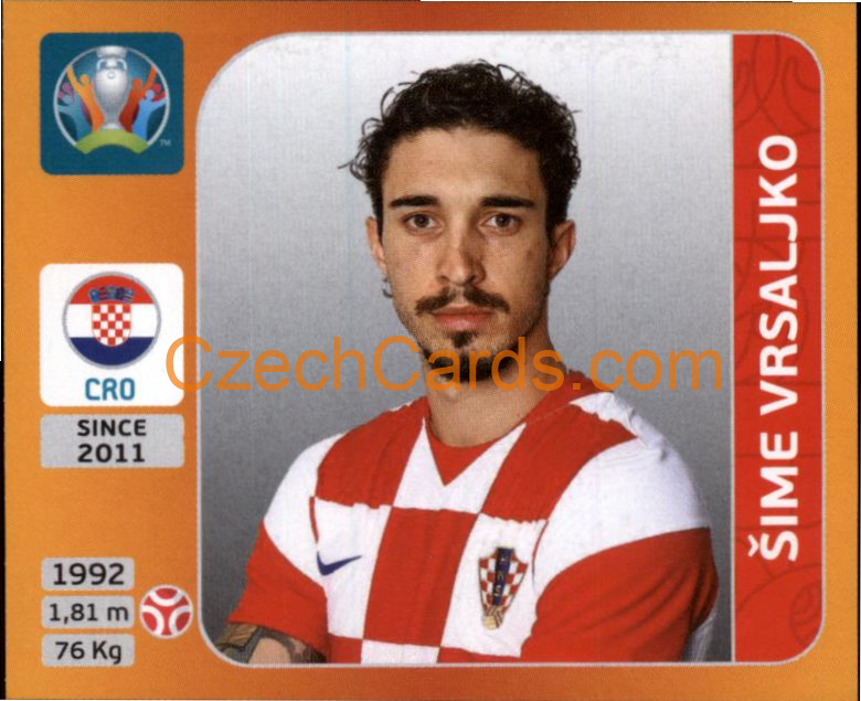 Šime Vrsaljko 2020 Panini UEFA EURO sticker orange #356