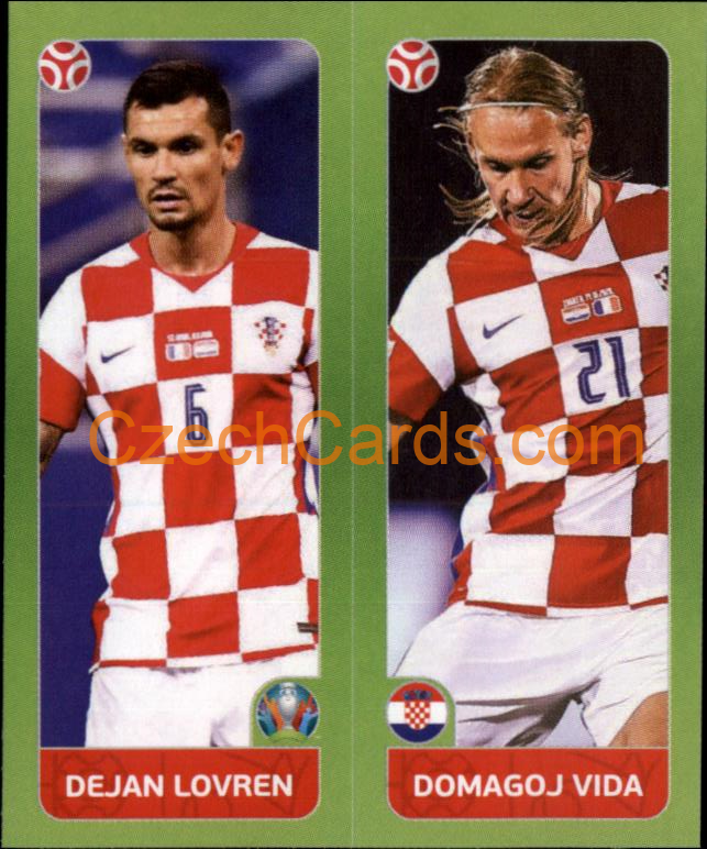 Dejan Lovren / Domagoj Vida 2020 Panini UEFA EURO sticker orange #369