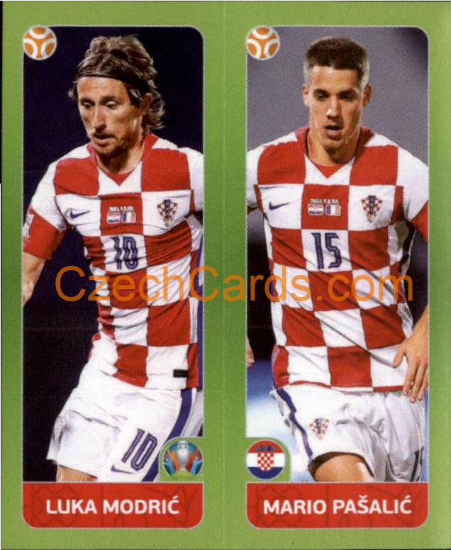 Luka Modrić / Mario Pašalić 2020 Panini UEFA EURO sticker orange #371