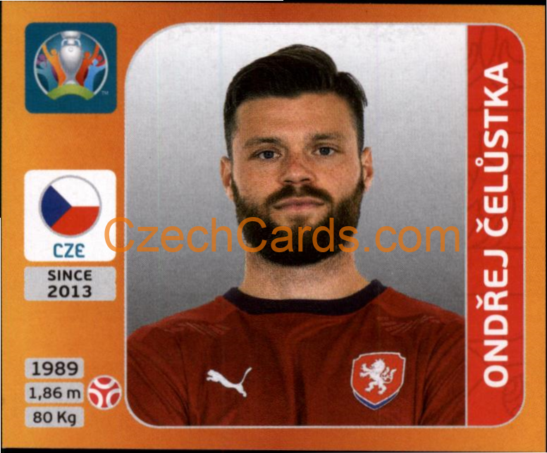 Ondřej Čelůstka 2020 Panini UEFA EURO sticker orange #385