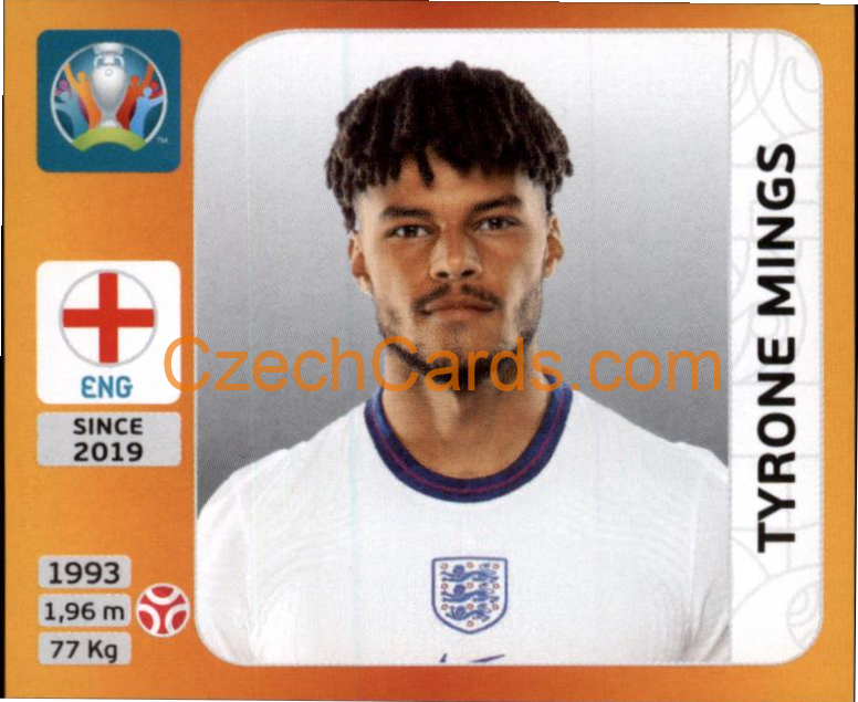 Tyrone Mings 2020 Panini UEFA EURO sticker orange #408