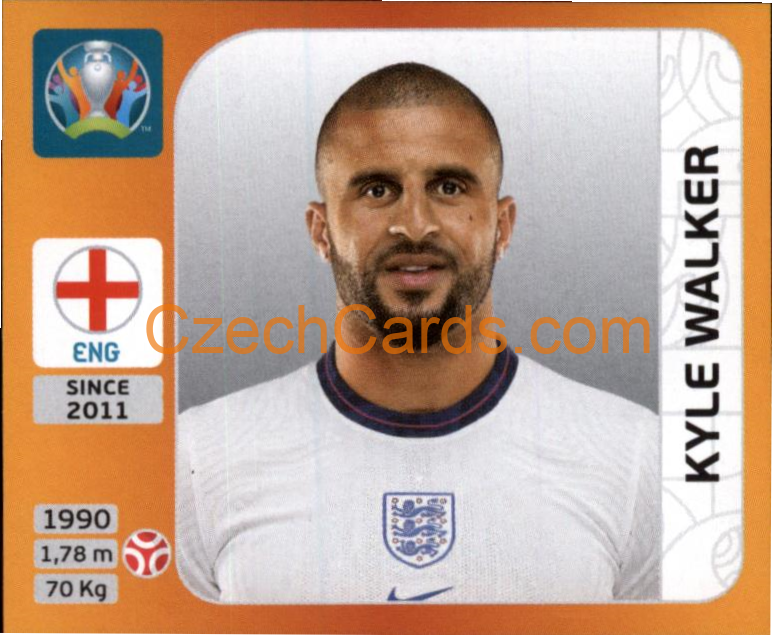 Kyle Walker 2020 Panini UEFA EURO sticker orange #410