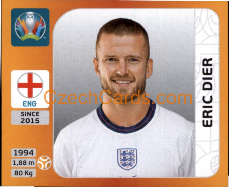 Eric Dier 2020 Panini UEFA EURO sticker orange #411