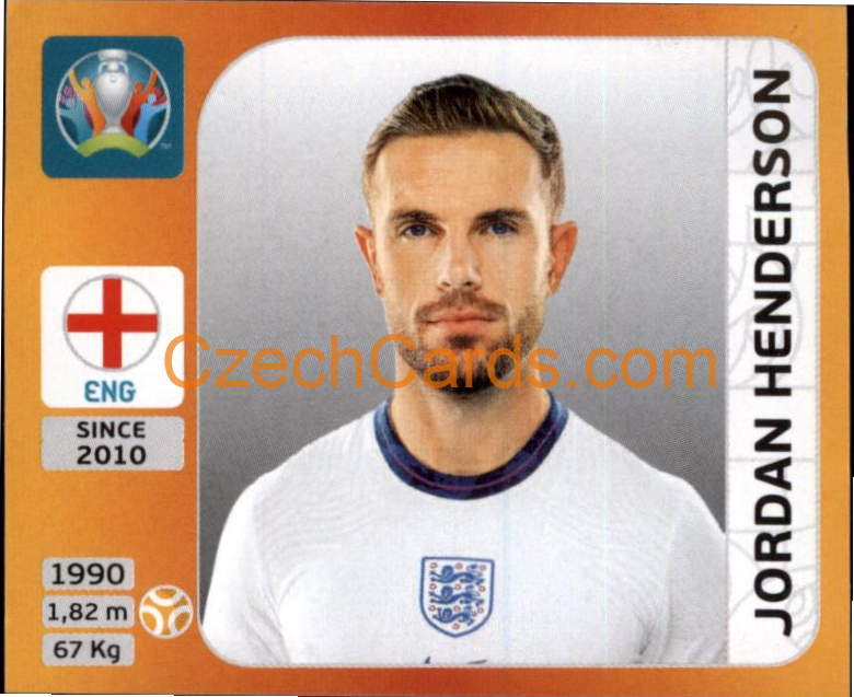 Jordan Henderson 2020 Panini UEFA EURO sticker orange #414