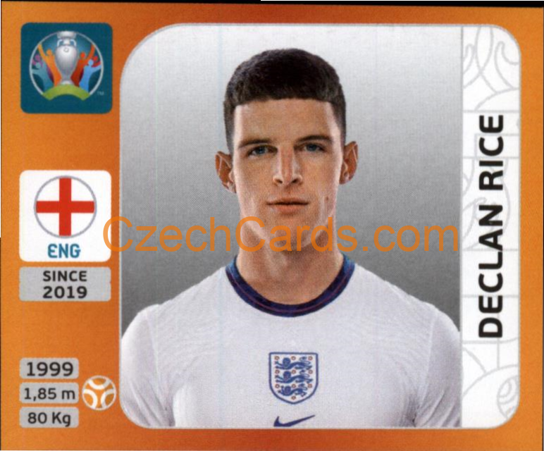 Declan Rice 2020 Panini UEFA EURO sticker orange #416