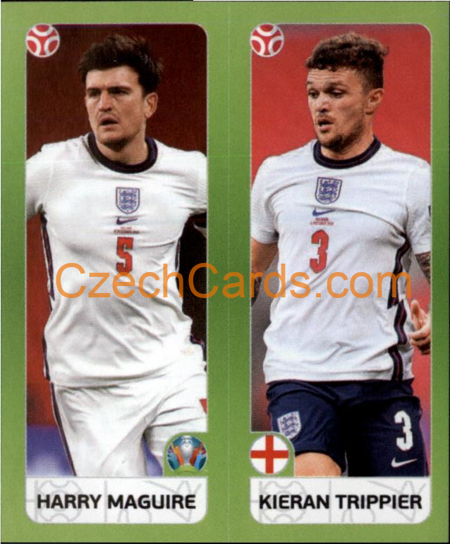 Harry Maguire / Kieran Trippier 2020 Panini UEFA EURO sticker orange #423