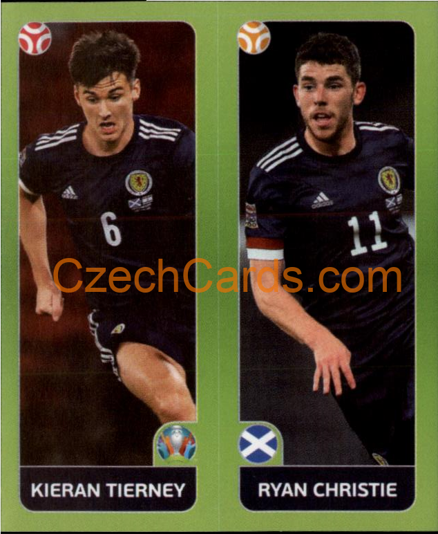 Kieran Tierney / Ryan Christie 2020 Panini UEFA EURO sticker orange #430