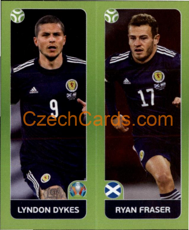 Lyndon Dykes / Ryan Fraser 2020 Panini UEFA EURO sticker orange #433