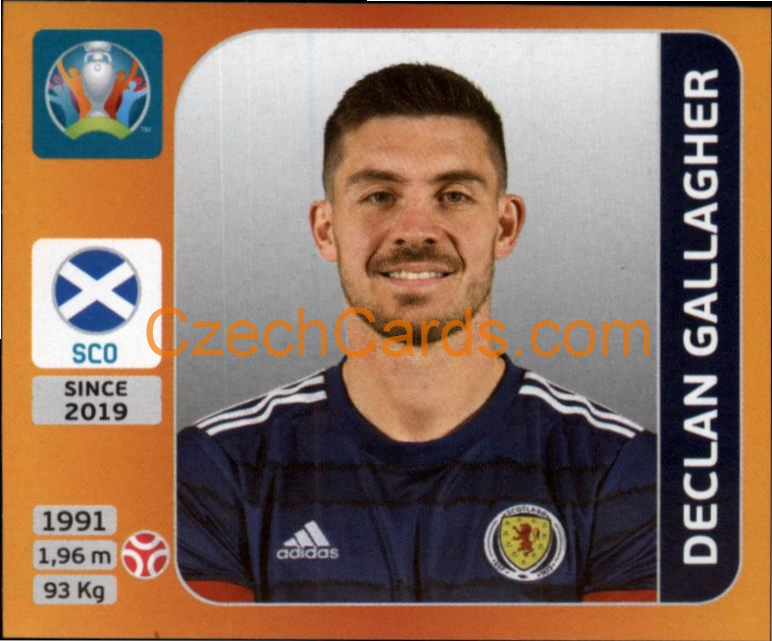 Declan Gallagher 2020 Panini UEFA EURO sticker orange #438