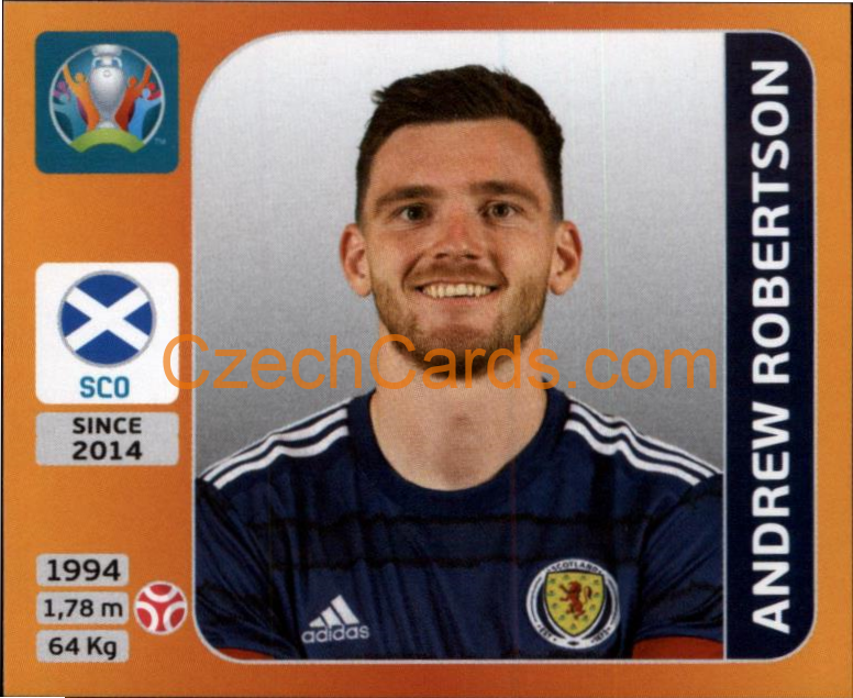 Andrew Robertson 2020 Panini UEFA EURO sticker orange #442