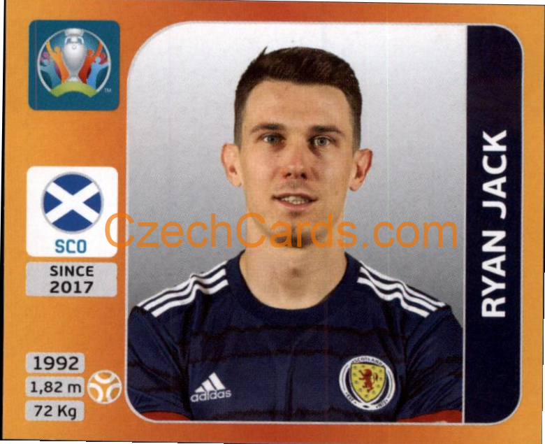 Ryan Jack 2020 Panini UEFA EURO sticker orange #447